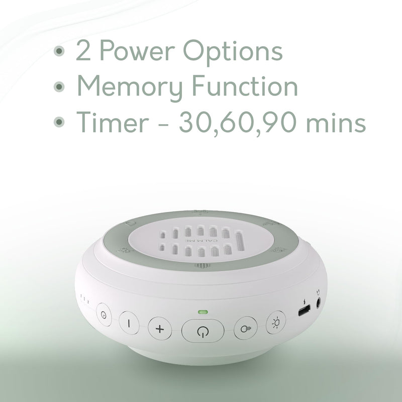 [Australia] - wall plug in white noise sound machine baby sound machine for sleep | 20 Soothing sounds baby white noise machines for sleeping | pink noise brown noise green noise sound machine for sleeping 1 Count (Pack of 1) White Round 