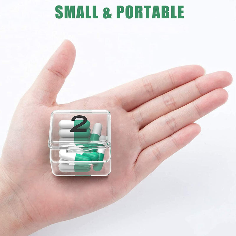 Monthly Pill Organizer - 30 Day Pill Box - Easy to Open - Large Compartments - Portable Case for Travel, Medicine Organizer for Vitamins (White) White