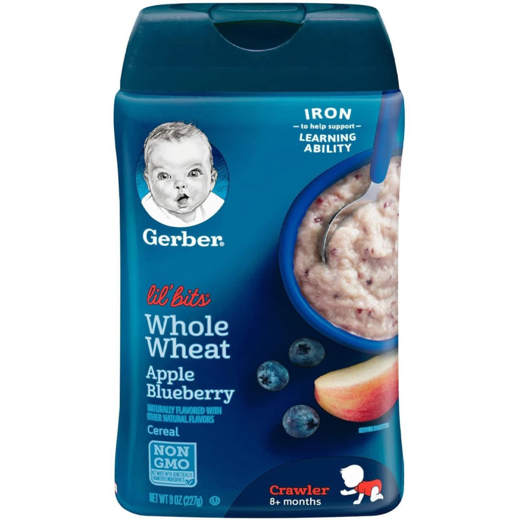 Gerber Graduates Lil' Bits Cereal - Whole Wheat Apple Blueberry - 8 Oz