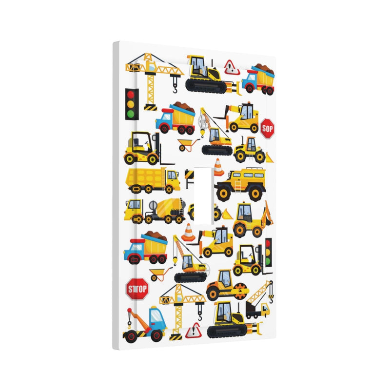 [Australia] - Transport Boys Kids Construction Trucks Cartoon Transportation Car Tractor Vehicles 1 Gang Electrical Single Toggle Device Switch Wall Plate Jumbo Size Decorative Outlet Light Switch Cover Faceplate 1 Gang Toggle Cartoon Kids Car Truck 