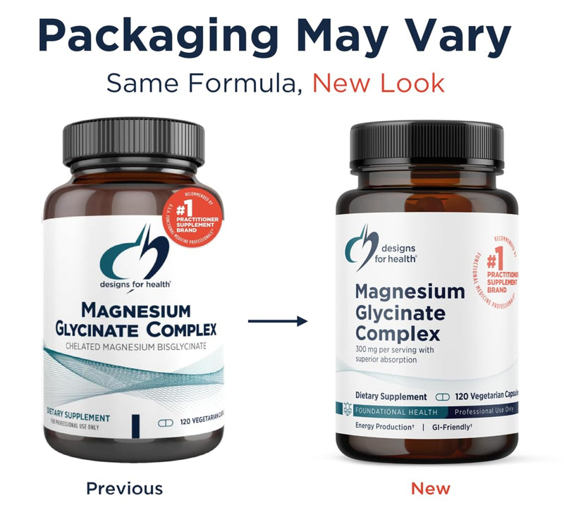[Australia] - Designs for Health Magnesium Glycinate Complex - Chelated Magnesium Bisglycinate + High Absorption Magnesium for Calming & Sleep, Heart Health, Immune Support & Bone Strength - Vegan (120 Capsules) Unflavored 120 Count (Pack of 1) 