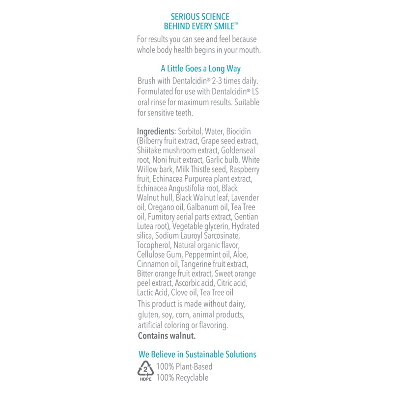 [Australia] - Biocidin Dentalcidin Fluoride Free Teeth Whitening Toothpaste for Adults - Plant-Based Toothpaste - Promote a Healthy Oral Microbiome, Remove Biofilm Plaque (3 Oz) Dentalcidin Toothpaste 