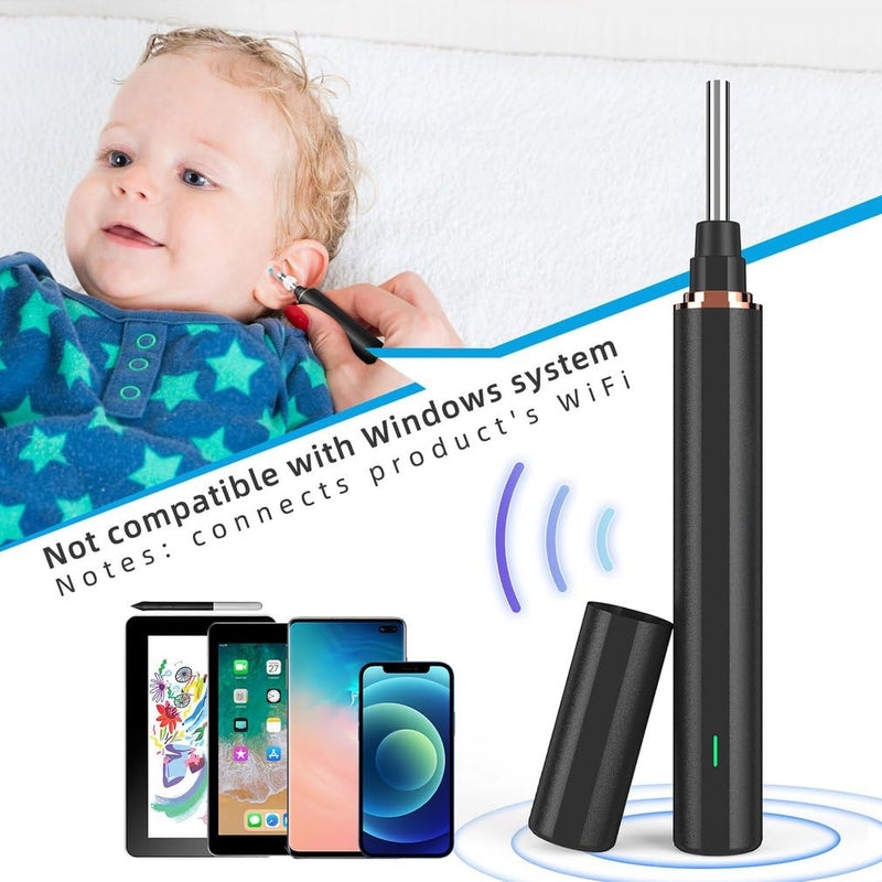 [Australia] - T2 Wireless Wifi Smart Otoscope Earwax Removal Tool Ear Endoscope with Led Light Visual Ear Scope for Adults and Children 