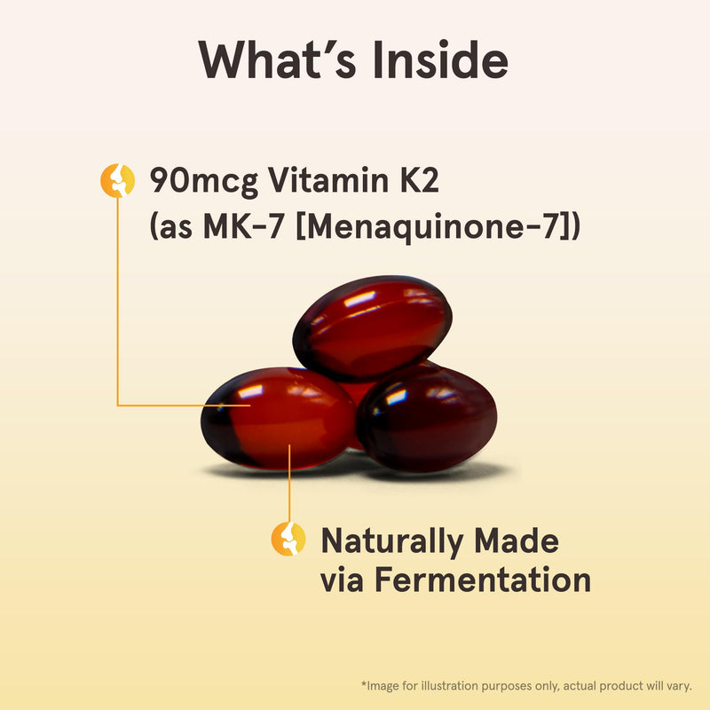 Jarrow Formulas MK-7 90 mcg - Bioactive Form of Vitamin K2-120 Servings (Softgels) - for Bone & Cardiovascular Health - Vitamin K2 MK-7 Dietary Supplement - Gluten-Free 120 Count (Pack of 1)
