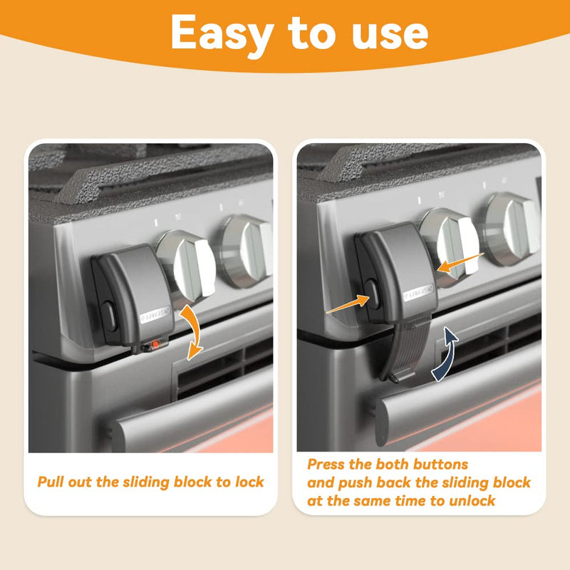 [Australia] - EUDEMON 1 Pack Updated Oven Front Lock,Childproof Oven Door Lock, Easy to Install & Use Durable and Heat-Resistant Material no Tools Need or Drill(Black) Black 
