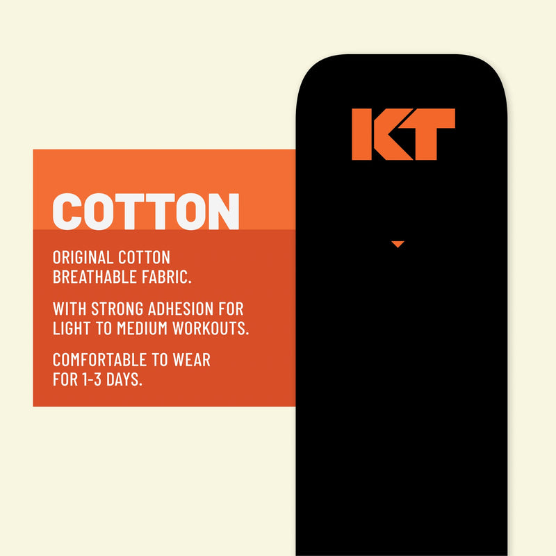 [Australia] - KT Tape, Original Cotton, Elastic Kinesiology Athletic Tape, 16’ Uncut Roll Black 