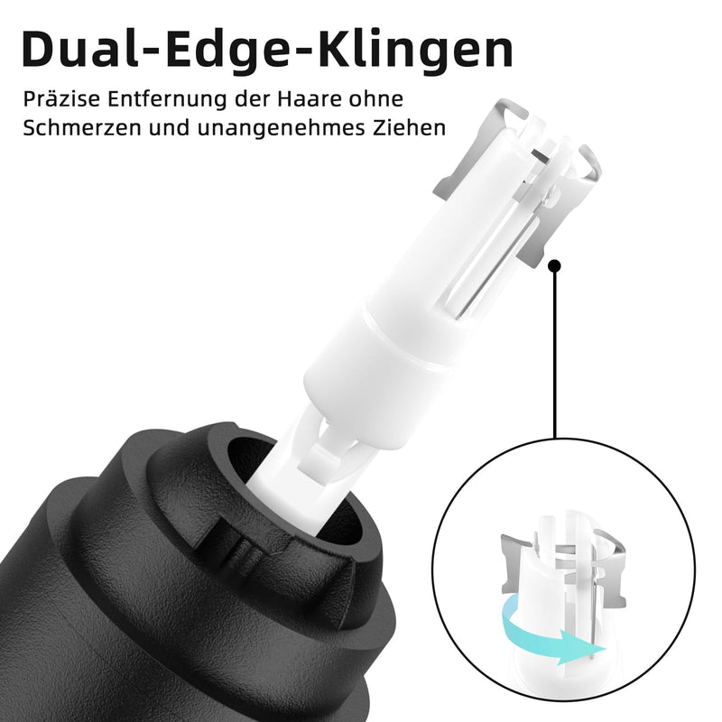 [Australia] - Nose Hair Trimmer, Rechargeable Wireless Ear Eyebrow Trimming Tool Dual Edge Blades Shaver Easy Cleaning with LED Light for Man Woman Black 