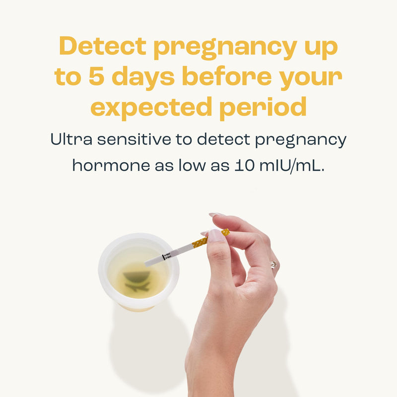 Bird&Be Early Result Pregnancy Test Strips (5 Count) — 10 MIU/mL High Sensitivity hCG, Early Detection Up to 5 Days Before Expected Period, Results in 5 Minutes, Includes Keepsake Result Card 5-Strips Kit