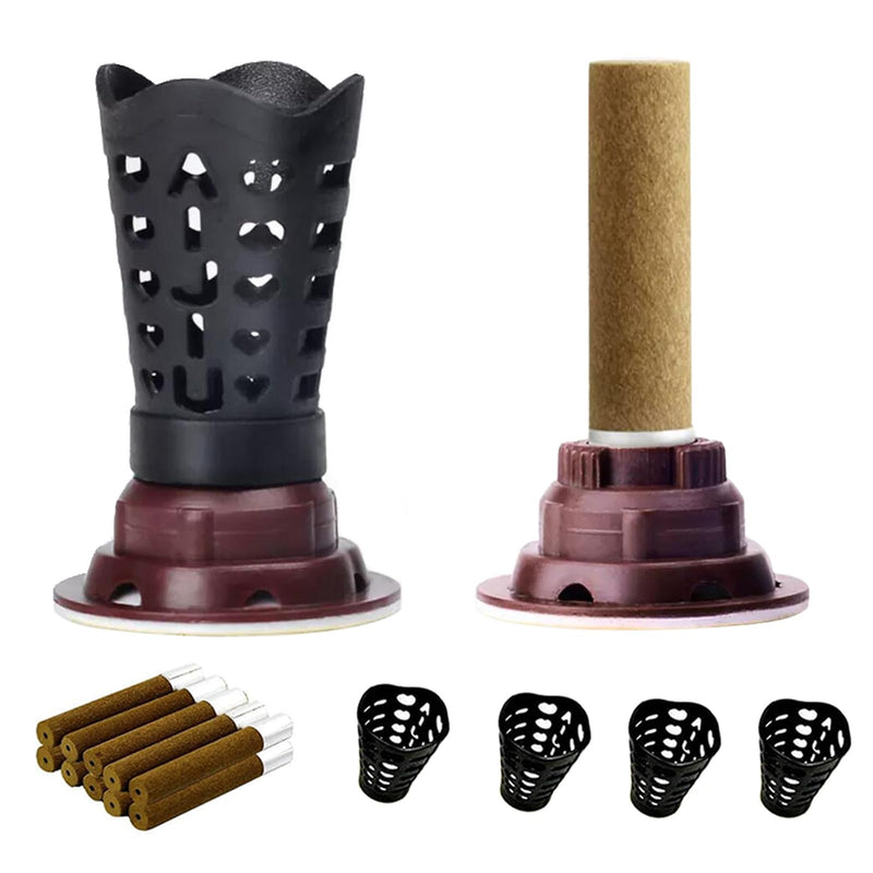 [Australia] - 110pcs Moxibustion Sticks and 100pcs Self-Stick Base, 5-Years Moxa Cone Moxi Stick for Chinese Traditional AiJiu with 4pcs Protective Cover 