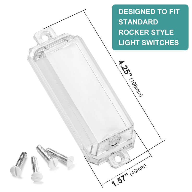 [Australia] - Light Switch Cover Guard, Child Proof Wall Switch Cover Keeps Lights or Switches from Being Accidentally Turned ON or OFF, Rocker Style (Clear, 2 Pack) 