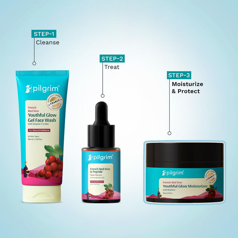 Pilgrim Red Vine Vitamin C Face Cream SPF 30 | with Rosehip Oil (PA+++) | Fights Wrinkle | Provides Long Lasting Sun Protection | 1.76 Oz (50gm)
