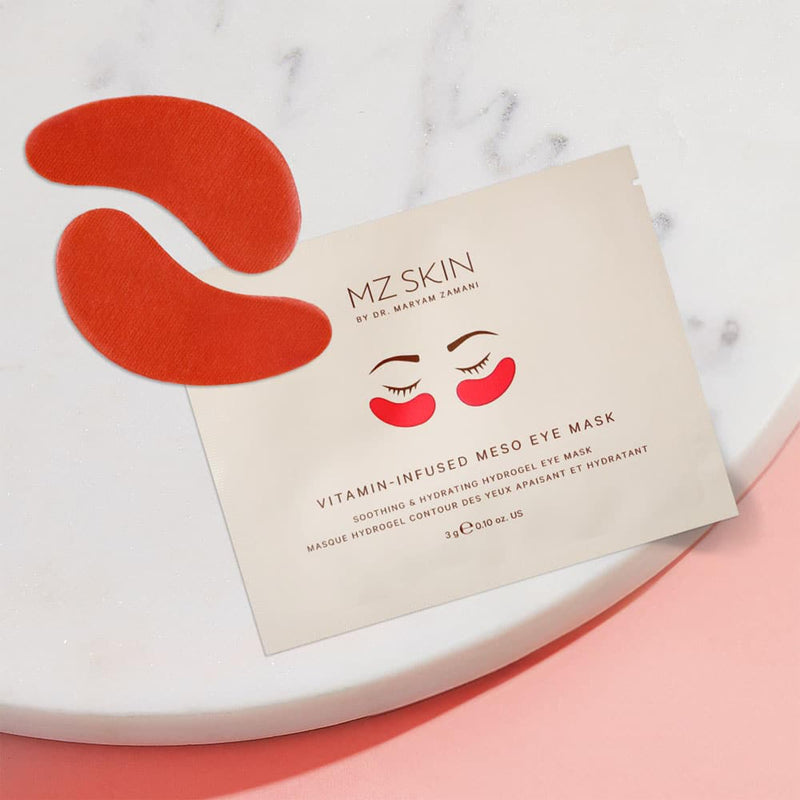 MZ SKIN Vitamin-Infused Meso Eye Mask | Hyaluronic Acid & Niacinamide Enhanced Hydrogel Treatment for Tired Eyes, Perfect For Anti-Aging, Wrinkles, Fine Lines & Dark Circles, Fragrance Free Pack of 1