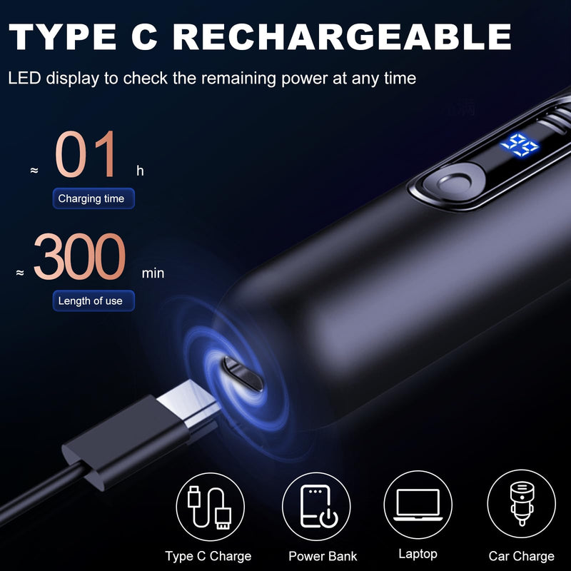 Ear and Nose Hair Trimmer for Men Women–2024 Nose Hair Trimmers Clipper Pro-14,000 RPM Motor with LED Display, Type C Rechargeable Ear Hair Trimmer with Dual Edge Blades, IPX7 Waterproof O001