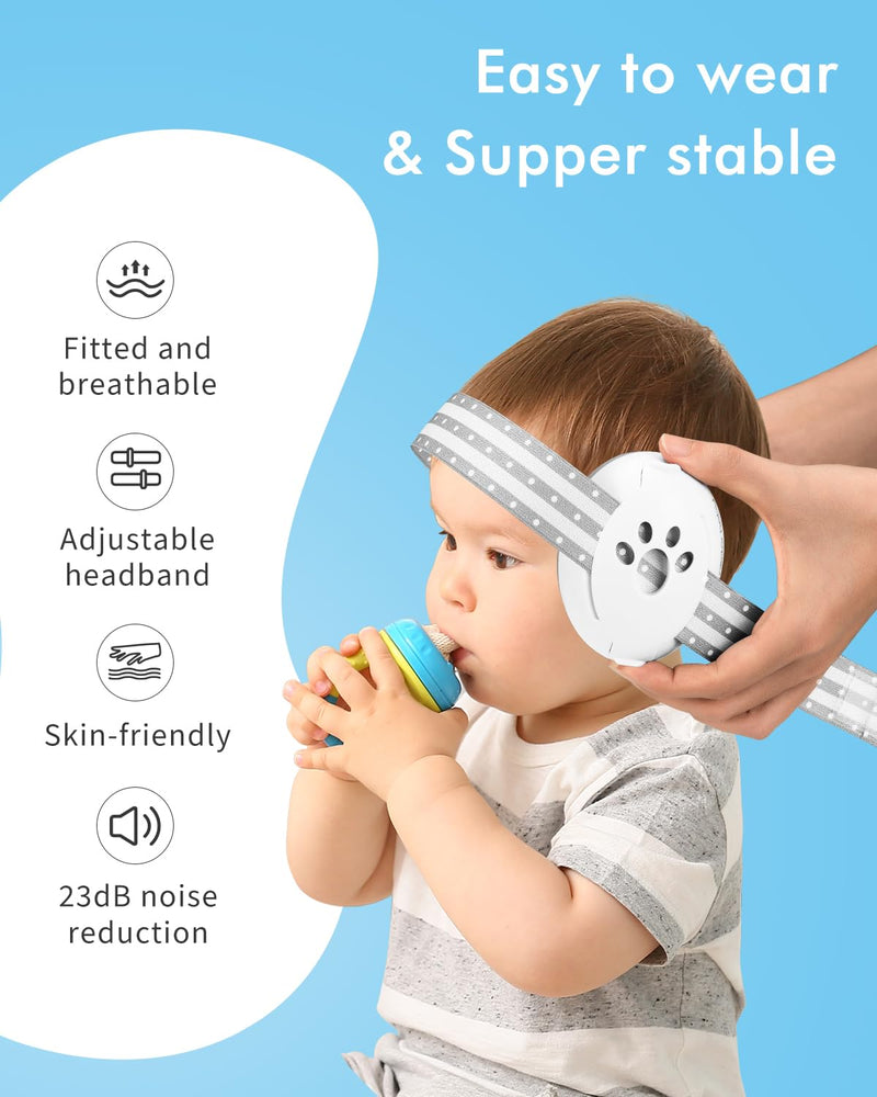 [Australia] - Baby Ear Protection, Noise Cancelling Headphones for Babies, Noise Reduction Earmuffs for Infant and Toddlers up to 36 Months Gray 