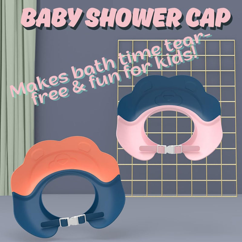 [Australia] - Baby Shower Cap - Waterproof Bath Visor for Toddlers 1-3 Years, Extra Soft Silicone Hair Washing Hat for Kids, Keep Water Out of Eyes(Animal Design) (Pink) Pink 