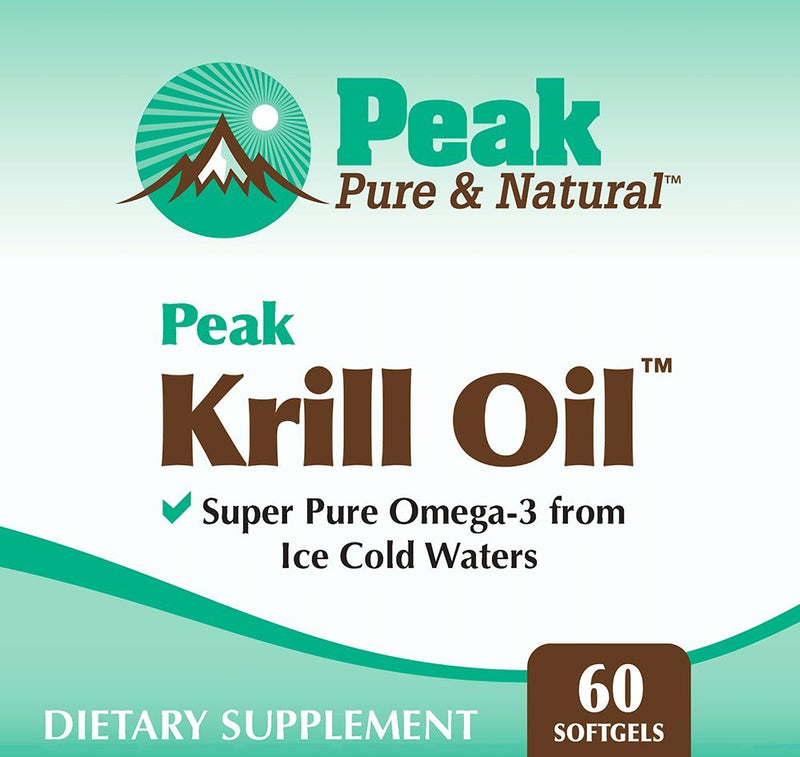 Peak Pure & Natural, Peak Krill Oil Supplement - Better Than Fish Oil for Joint and Heart Health - Krill Oil Brain Supplement - EPA, DHA, and Astaxanthin - 60 softgels