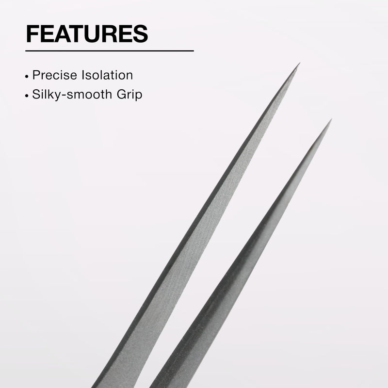 Curacoro EyeLash Tweezers - LashSmith Fine-tipped Lash Application Tool - Straight Isolation Tweezer for Every Lash Set Straight Isolation - Stellaris