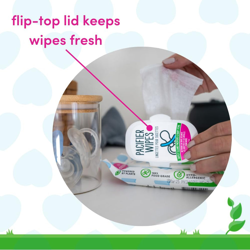[Australia] - Dapple Pacifier Wipes, for Baby and Toddlers, Diaper Bag Essentials, Fragrance Free 40 Ct, Pack of 3 