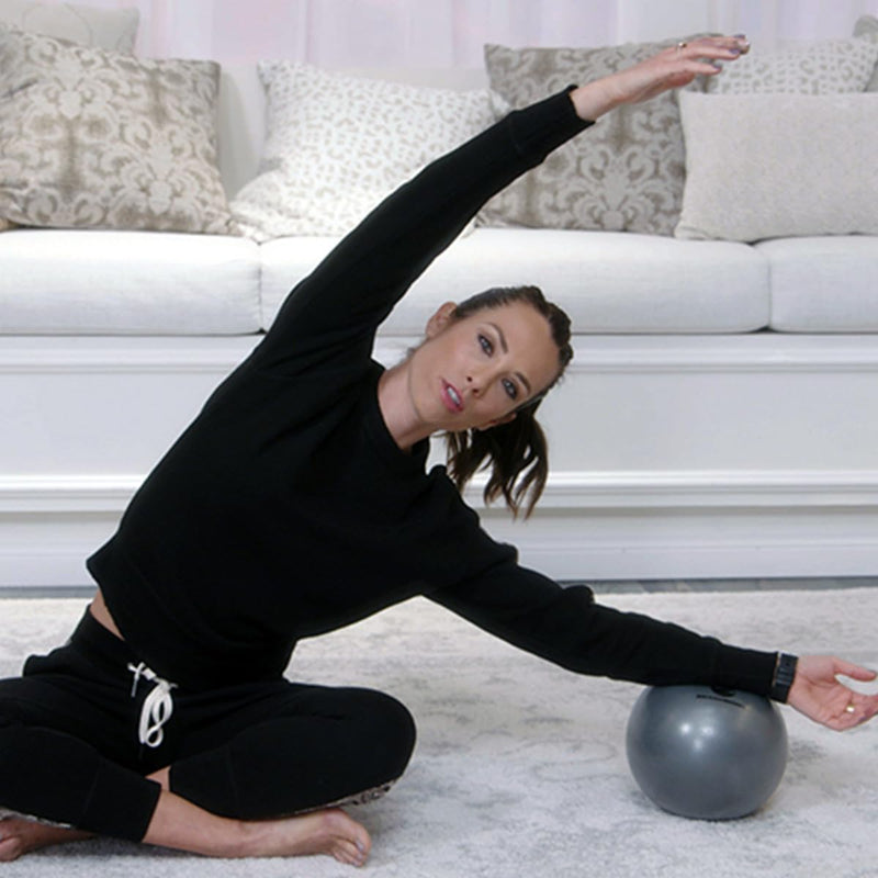 [Australia] - BODi Core Ball for Core Strengthening, 8" Small Exercise Ball, Home Gym Workout Equipment for Yoga, Pilates, Fitness, Lightweight Durable & Easy to Grip, Inflation Straw and Plug Included, Silver 