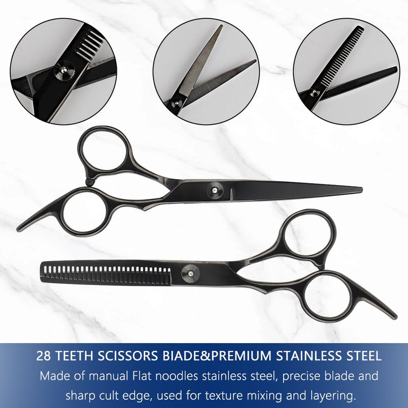 [Australia] - Hairdressing scissors set, 6.7 inch professional hairdressing scissors set, hair scissors and thinning scissors set with hairdressing cape, for women, men and children, for use at home and in the salon 