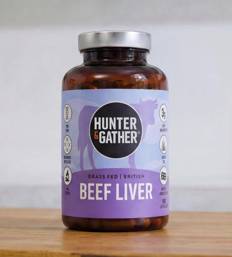 Hunter & Gather Beef Liver Capsules 180 | 100% British Grass-Fed | Freeze-Dried Whole Food Supplement | No Fillers, Binders or Synthetic Vitamins | Nose-to-Tail Nutrition | 30 Servings