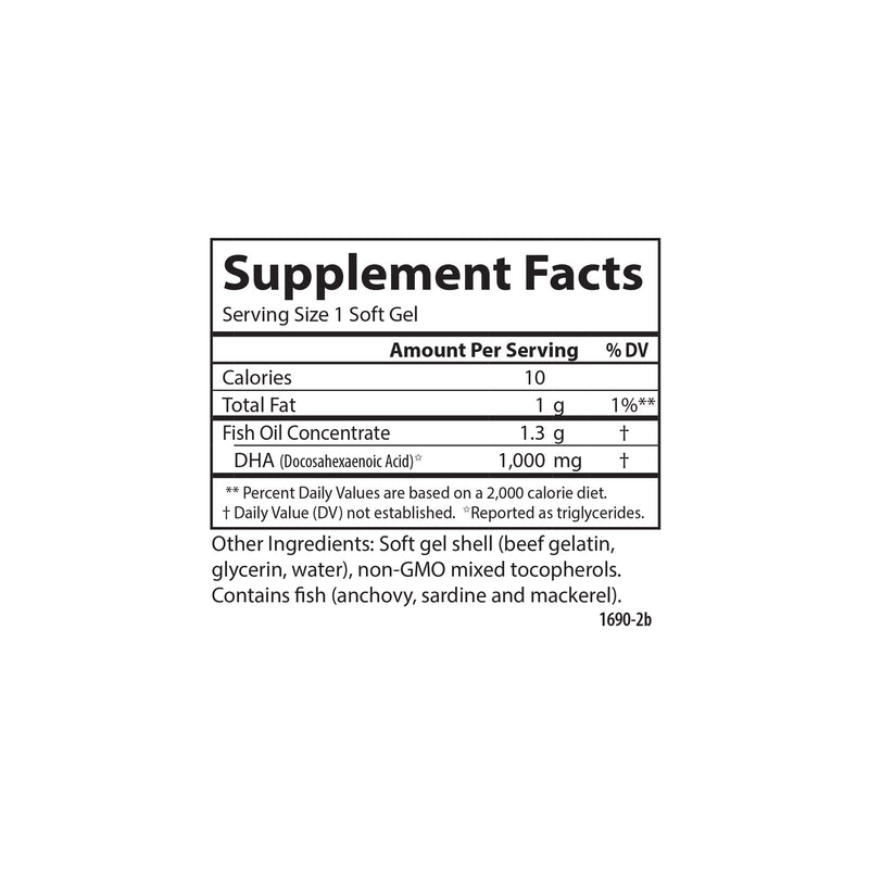 [Australia] - Carlson - Elite DHA Gems, 1000 mg DHA, Supports Healthy Brain Function & Vision, 30 soft gels 
