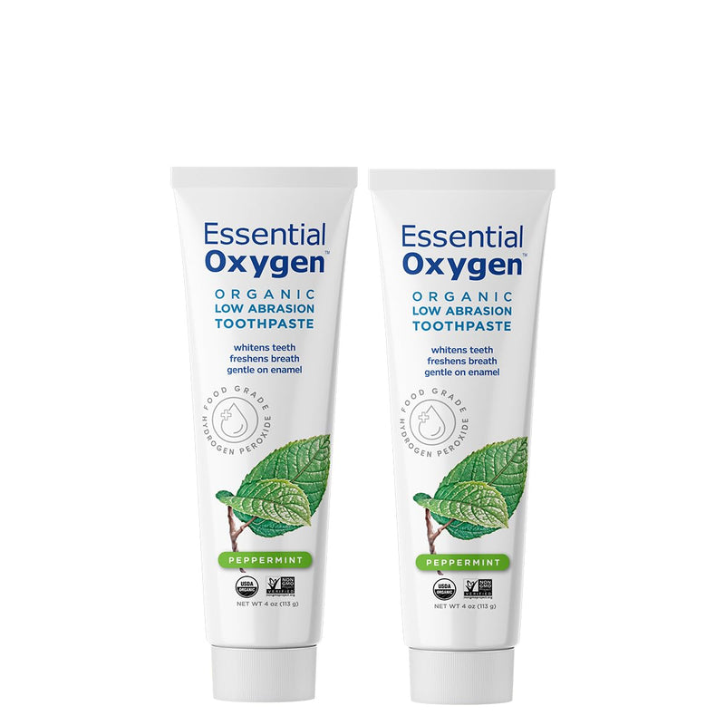 [Australia] - Essential Oxygen BR Certified Organic Toothpaste, for Whiter Teeth, Fresher Breath, Happier Gums, Tooth Sensitivity, Peppermint, 4 Ounce (Pack of 2) 