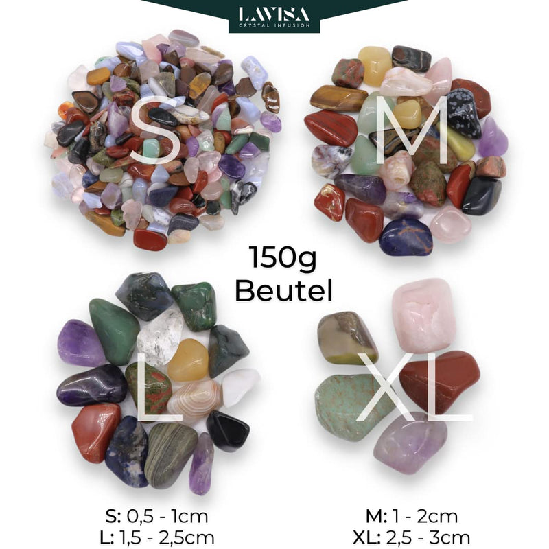 [Australia] - LAVISA tumbled stones healing stones semi-precious stone mixture | Gemstones crystals for water treatment | 100% natural stones mineral stones | Gemstone water (XL 150 grams) XL 150g 