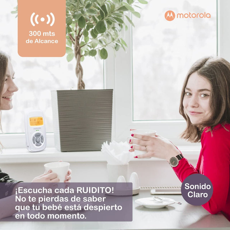 [Australia] - Motorola MBP24 Audio Baby Monitor with Room Temperature Display, High Sensitivity Microphone and Two-Way Talk, White 