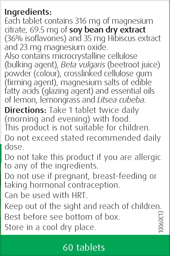 A.Vogel Menopause Support | Menopause Supplement | Support for Perimenopause & Menopause Symptoms | Soy Isoflavones, Magnesium & Hibiscus | 60 Tablets 60 count (Pack of 1)