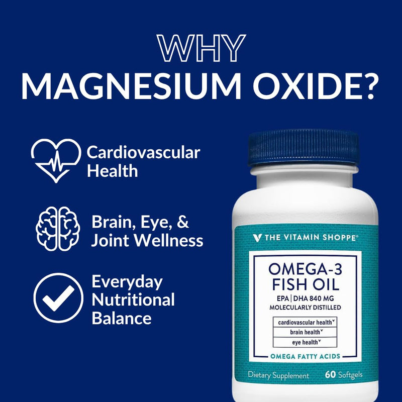 The Vitamin Shoppe Brand Omega 3 Fish Oil 1100 MG, Unflavored, 60 Softgels | EPA & DHA Softgels, Fish Oil Supplement for Men and Women, Gluten Free, Dairy Free, 60 Softgels 60 Count (Pack of 1)