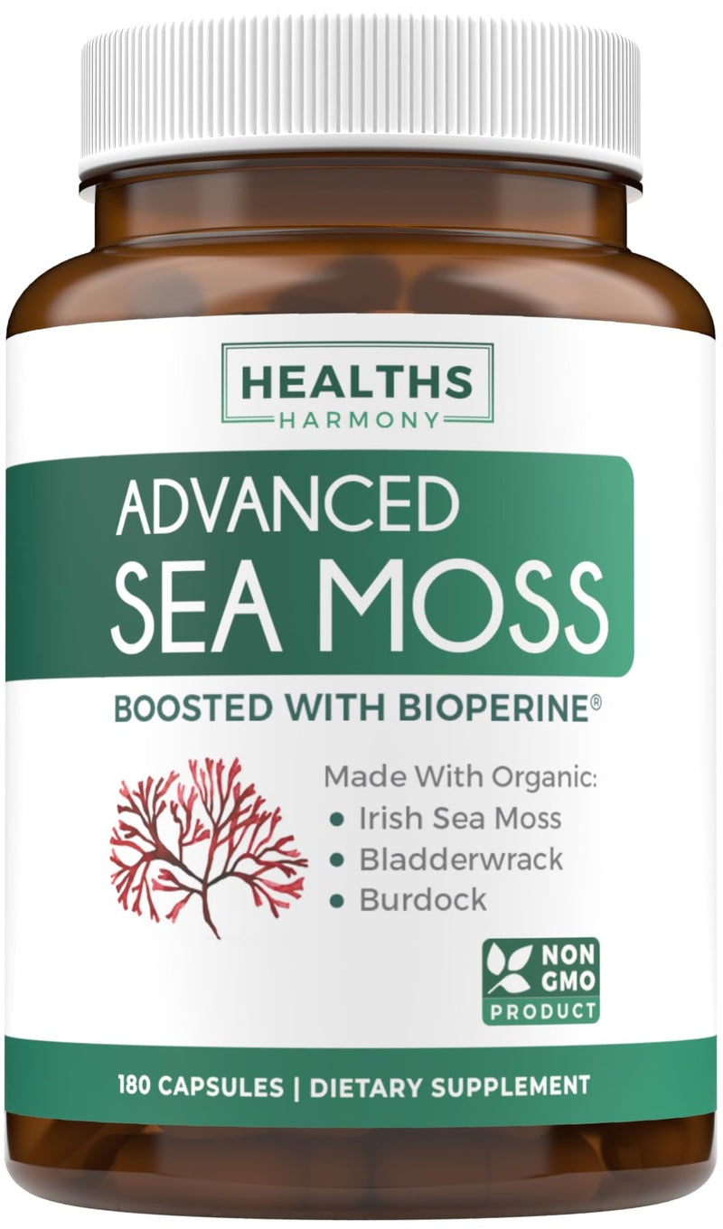 Black Seed Oil & Irish Sea Moss (3-Month Supply) - Power Duo Bundle of Black Seed Oil (180 Capsules) Cold-Pressed Nigella Sativa & Irish Sea Moss (180 Capsules) with Bioperine and Bladderwrack