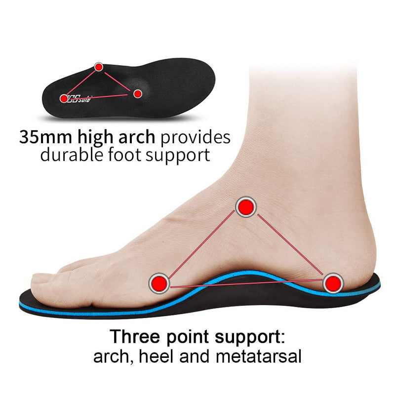 [Australia] - PCSsole Orthopedic insoles for flat feet, heel spurs, plantar fasciitis, shoe insoles for work shoes, sports, shoe insoles for women and men EU43-44 (28cm) black 