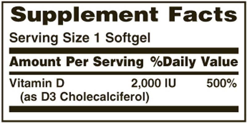Nature's Bounty, D 2000 Iu Softgels, 150 Count Unflavored 150 Count (Pack of 1)