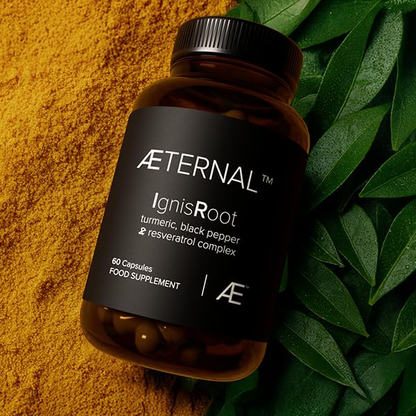 Turmeric Root & Botanical Antioxidant Complex with Black Pepper & Resveratrol | Antioxidant Balance for Joint Mobility & Healthy Ageing | Vegan Non GMO | 60 Capsules | Made in UK | IgnisRoot 1 count (Pack of 60)