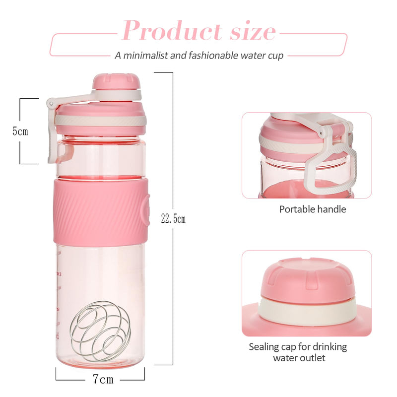 [Australia] - PZMLOASN protein shaker, shaker for protein and sports drinks - for super creamy fitness protein shaker, shaker protein shake 650 ml - durable, leak-proof, gym shaker BPA-free (pink, 650 ml) pink 650 ml 