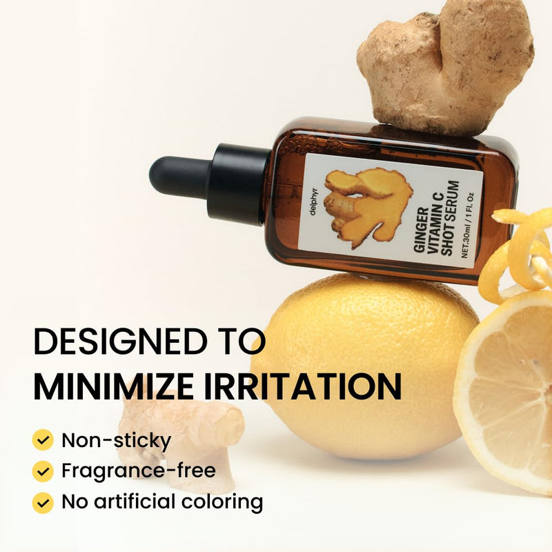 Ginger Vitamin C Shot Serum | Daily serum with Ginger Extract & Vitamin C | Targets dark spots and dullness | Korean vegan skincare for all skin types