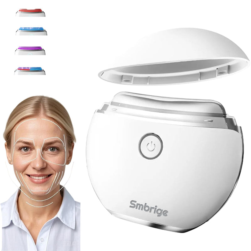 Face Massager Tool 4 Color Modes Red Light Therapy for Face Neck Skin Care at Home ，Gua Sha Facial Tools, White