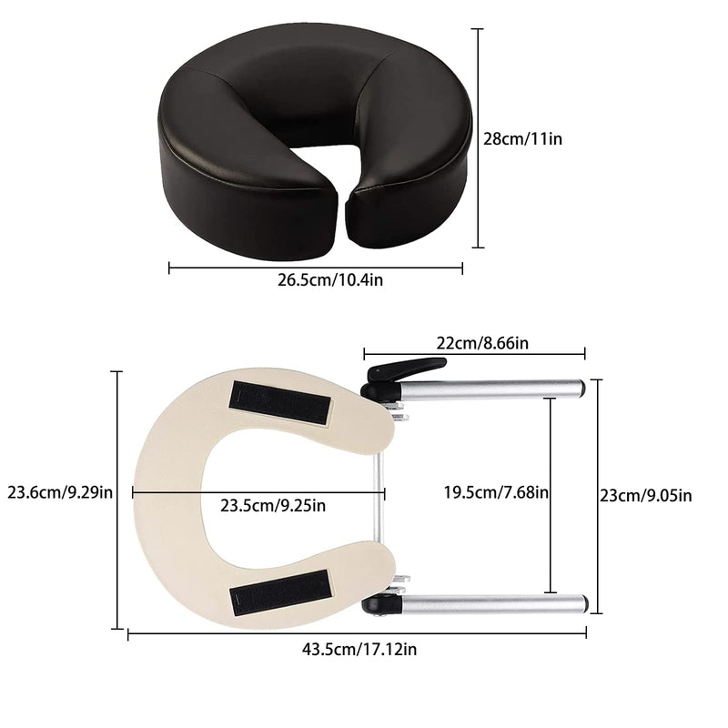 [Australia] - HOINCO Massage Headrest - Aluminum Adjustable U-Shaped Pillow for Bed & Face Cradle - Beauty Spa Equipment 