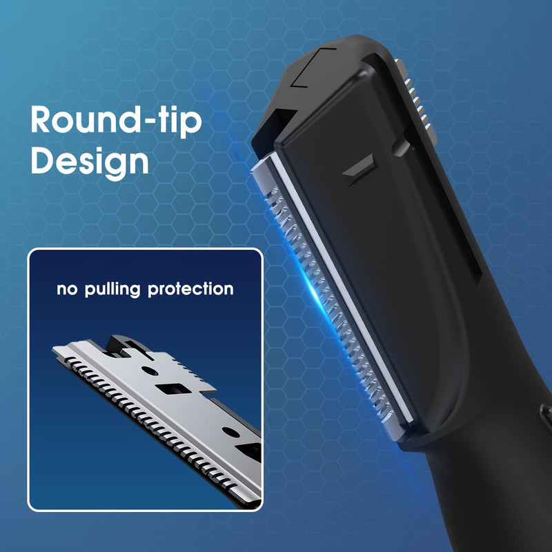 [Australia] - Funstant Eyebrow Razor for Men, Electric Precision Trimmer, Battery Operated, Facial Hair Trimmer for Eyebrows & Face, Pain-Free, Pull-Free, with Comb for Gentle Shaving Charcoal Black 