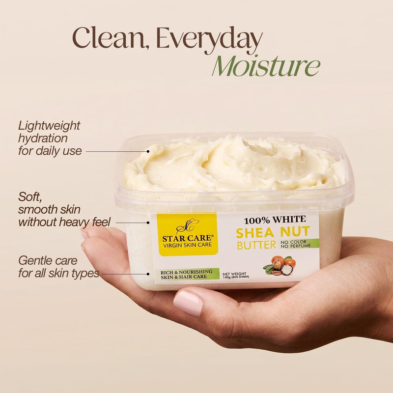 100% Pure White Shea Nut Butter 7oz Unrefined & Raw Natural Moisturizer for Skin Hair & Lips, African Shea Butter Rich in Vitamins & Antioxidants No Added Color or Fragrance 7 Fl Oz (Pack of 1)