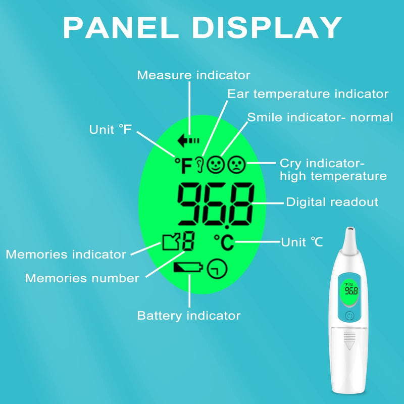 [Australia] - Ear Thermometer for Adults and Kids, Digital Thermometer with Fever Alarm and Instant Accuracy Readings, Infrared Thermometer Gun for Infants, Baby Thermometer, Fast, Reliable 