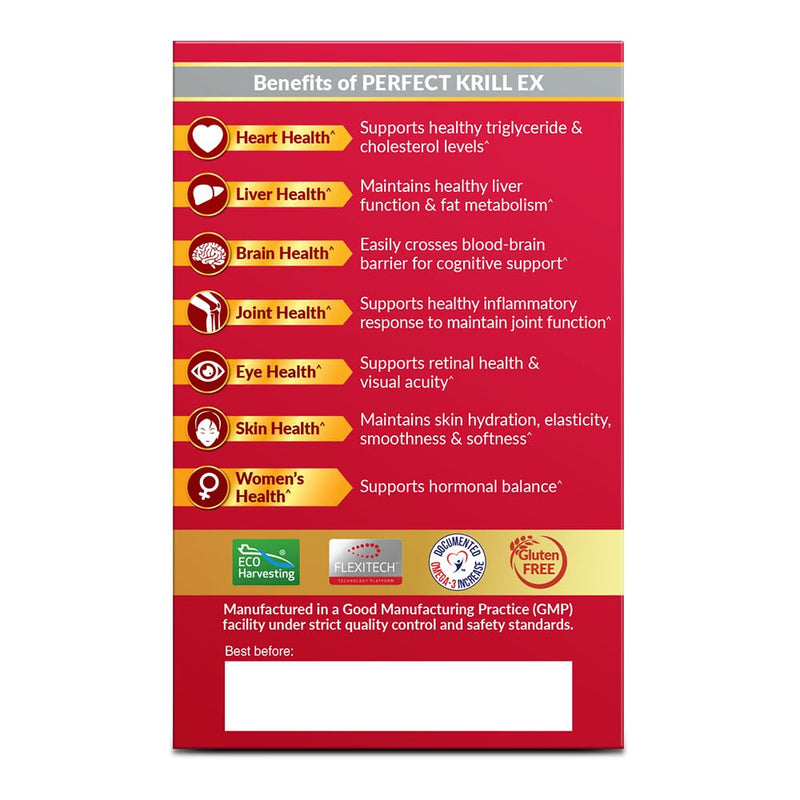 [Australia] - LABO Nutrition Perfect Krill EX, The Purest Ultra Strength Antarctic Krill Oil, Highest Phospholipids (>56%) with Choline & Astaxanthin, Omega 3, Heart & Joint Support, 100% Made In USA, 2x 60softgels 2 