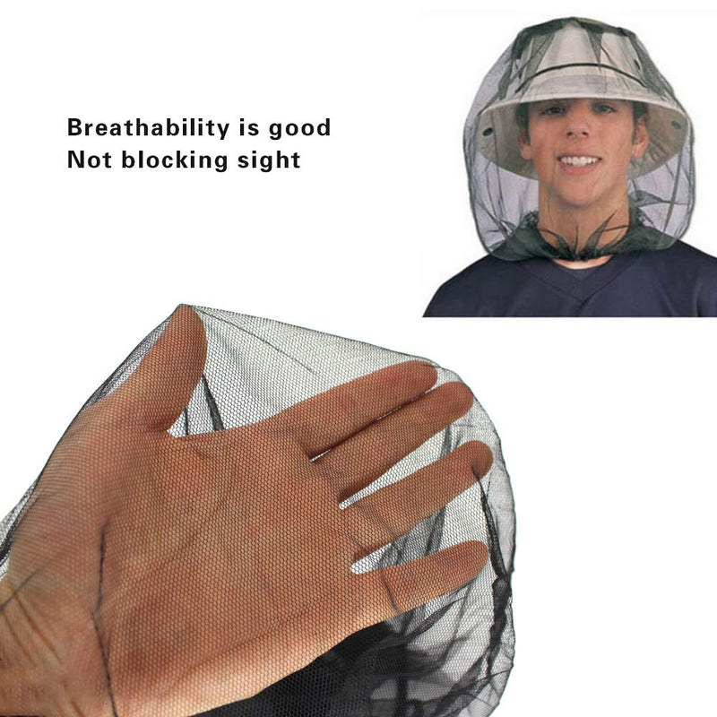 [Australia] - 5 Pack Premium Mosquito Head Net Mesh Hat Face Netting Lightweight Durable Protective Cover Fly Insects Bugs Preventing for Camping Hiking Fishing Outdoor Activity 