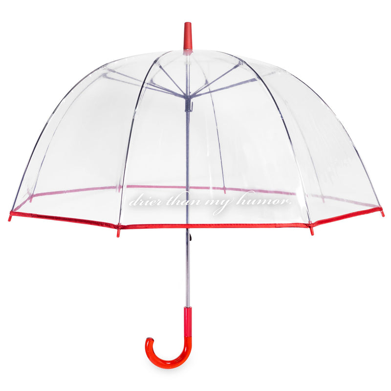 kate spade new york Clear Umbrella for Rain, Large Bubble Umbrella for Adults with Floral Design Drier Than My Humor