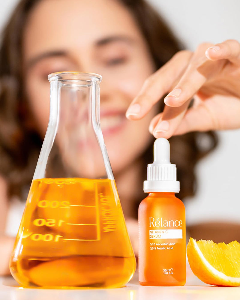 Relance Vitamin C Serum with 10% Ascorbic Acid, 0.5% Ferulic Acid, Anti-Aging Facial Treatment, 30ml, 1.01 fl oz