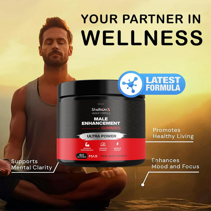 StallionX MAX Male Gummies, Maxed Out with Muira Puama and Fenugreek Plus Ashwagandha and Maca, Pack of 60 Gummies...Stallion X, 30 Servings 60 count (Pack of 1)