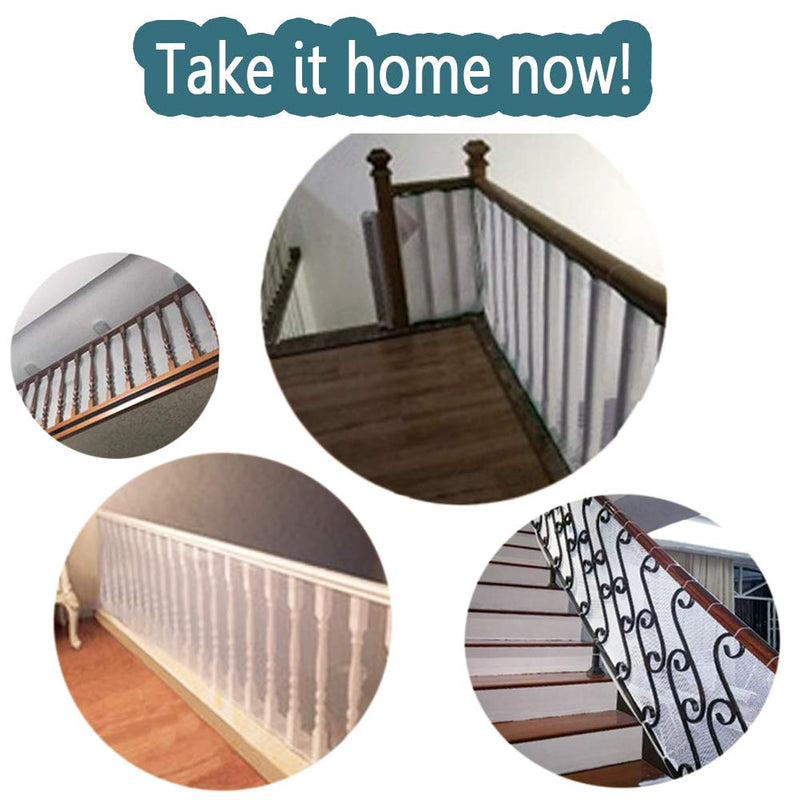 [Australia] - Child Safety Rail Net for Balcony, Patios, Railing and Stairs. Security Guards for Kids/Pet/Toy Both Indoors and Outdoors. 10ft x2.5ft, Sturdy Mesh Fabric Material. (White) White 