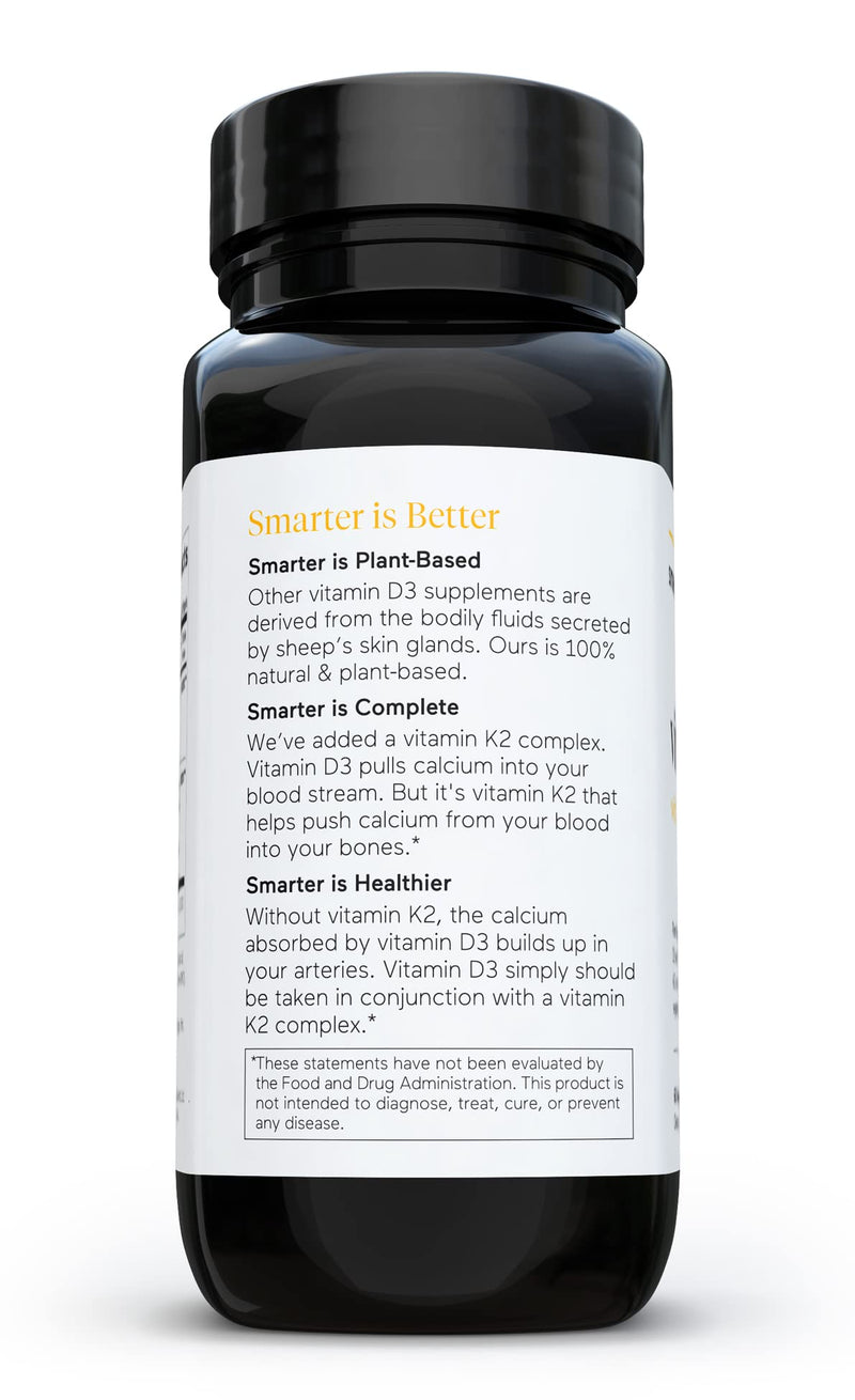 Smarter Nutrition Magnesium and Vitamin D3+K2 Bundle - Magnesium Complex with Glycinate, Citrate, Malate, and Bisglycinate and 5,000 IU of Vitamin D with K2 Complex [30-Day Supply]