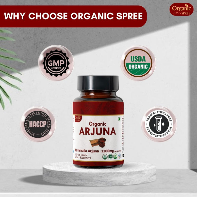 [Australia] - Arjuna 120 Tablets ‚Äì USDA Organic Terminalia Arjuna Supplement ‚Äì Supports Heart & Cardiovascular Health* 1 